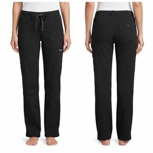 Koi Basics Holly Scrub Pants Womens Small Black Cargo Drawstring Medical Uniform